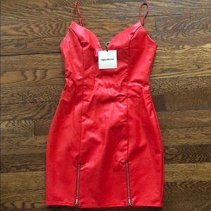 Red mini dress